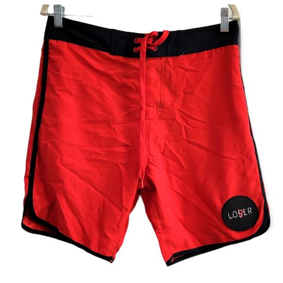 Hot Topic IT Loser/Lover Red Black Men Swim Trunks Men Sz Small - Picture 3 of 6